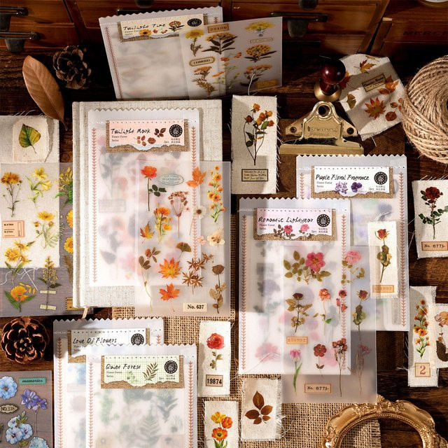 Hobbisland Blumen-Aufkleber-Set mit Rosen und Sonnenblumen in Multicolour für Journaling und Scrapbooking - Bild 1