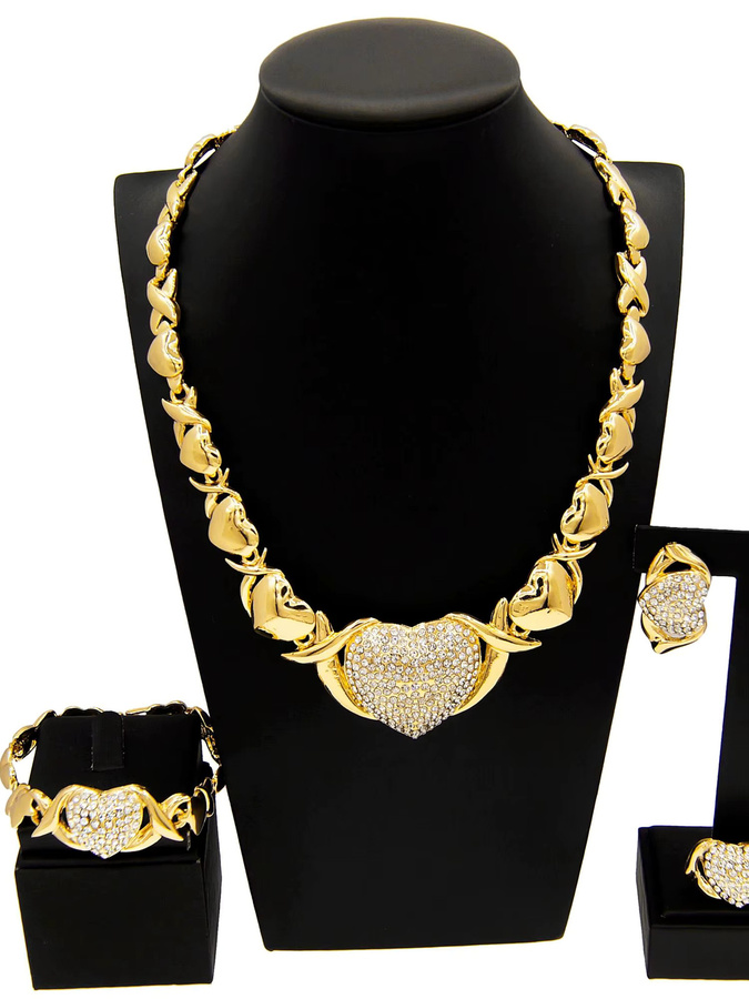SYHOL Schmuck-Set, Messing, Gold, Zirkonia, Damen - Bild 4