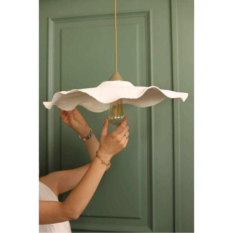 Opviq Pendelleuchte weiß aus Kunststoff mit E27 Fassung, Höhe: 75 cm, Breite: 58 cm, Tiefe: 58 cm - Bild 3