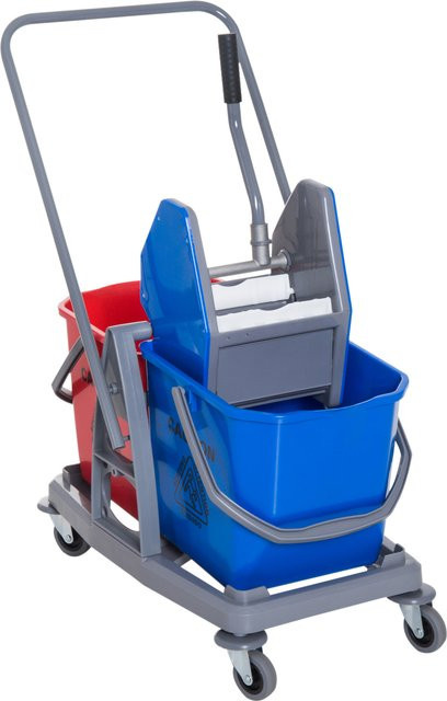 HOMCOM Reinigungswagen mit 2 Eimern und 4 Rollen, Blau/Rot, B/T/H: 73 x 45 x 92 cm - Bild 1