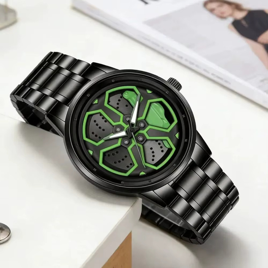 VA VA VOOM Armbanduhr, Quarz, Edelstahl, 42 mm, Grün, Schwarz, Herren - Bild 2