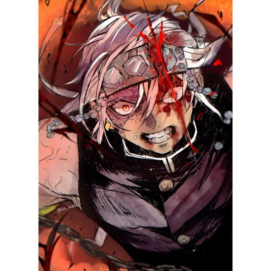 Wasserdichter Anime Uzui Tengen Wandaufkleber als selbstklebendes Poster in Mehrfarben - Bild 7