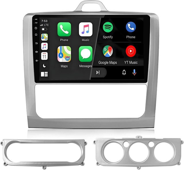 Junsun Autoradio für Ford Focus 2 (2004-2011) mit Bluetooth und GPS in Silber - Bild 1