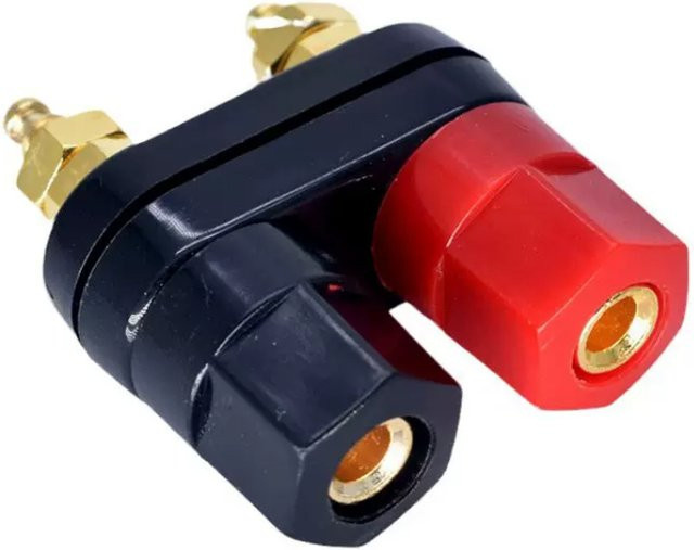 Bananenstecker Paar Klemmen in Rot und Schwarz für Lautsprecher und Verstärker - Bild 1