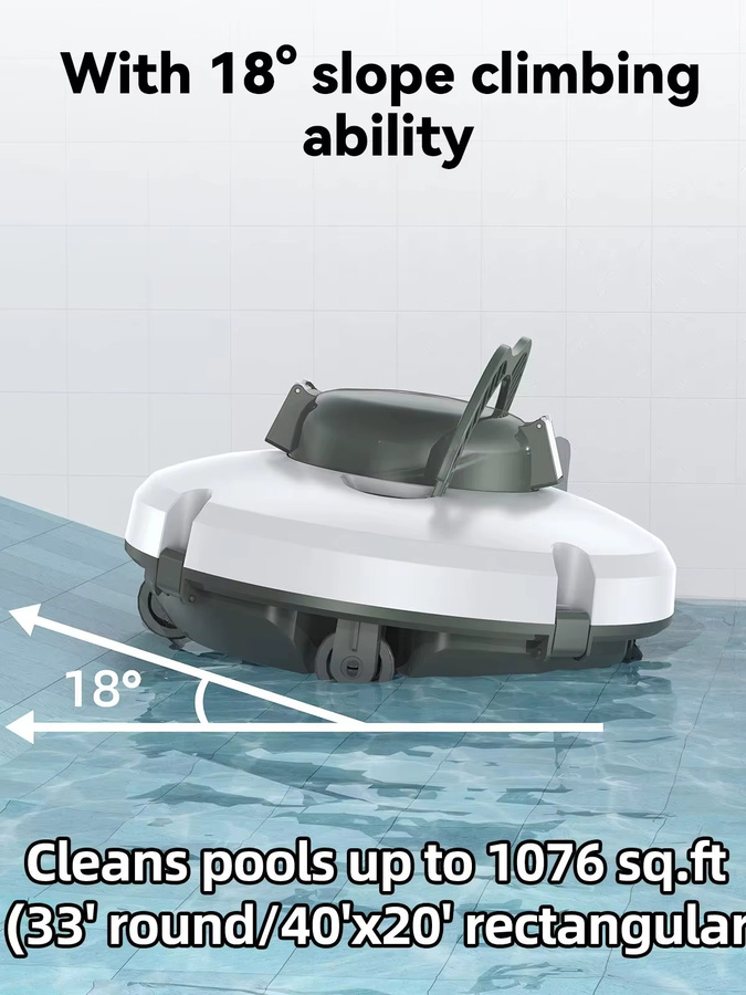 Redkey S100 Kabelloser Roboter-Poolreiniger in Weiß für eingelassene Pools mit zwei Motoren und Selbstparkfunktion - Bild 5