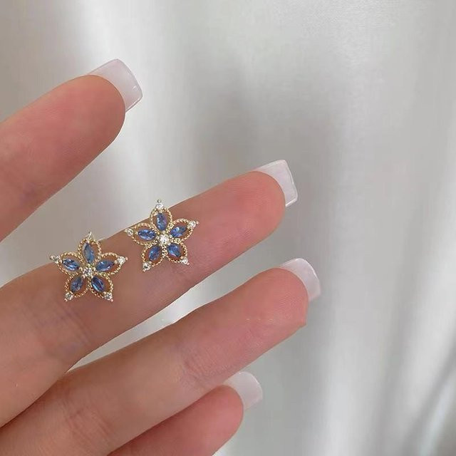 Lucky Star Jewelry Ohrstecker 925 Sterlingsilber, Orchidee, Zirkon, Damen - Bild 1