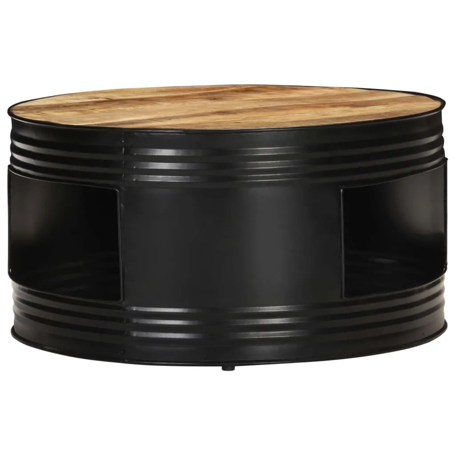 vidaXL Couchtisch aus Mango-Massivholz in Schwarz, B/T/H: 68 x 68 x 36 cm - Bild 2