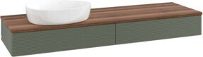 V&B Waschtischunterschrank Antao mit Frontstruktur in Grau Grün, Breite: 160 cm, Tiefe: 50 cm - Bild 1