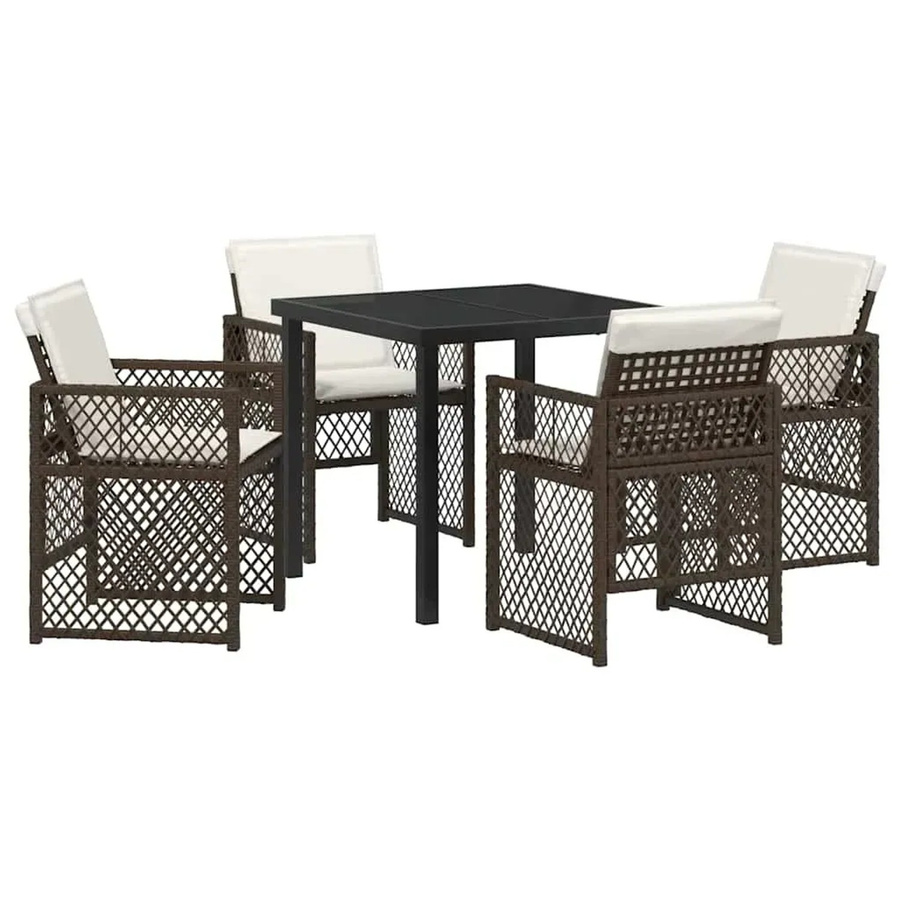 vidaXL Garten Essgruppe 5-teilig aus Poly-Rattan in Braun - Bild 2