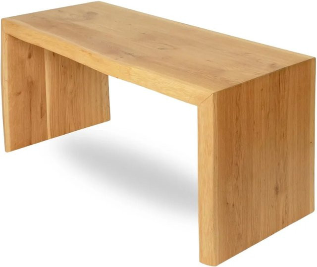 DELUKE Holzbank EGON aus Eiche Massiv mit Baumkante, Farbe Eiche Braun, B/T/H: 100 x 40 x 45 cm - Bild 1