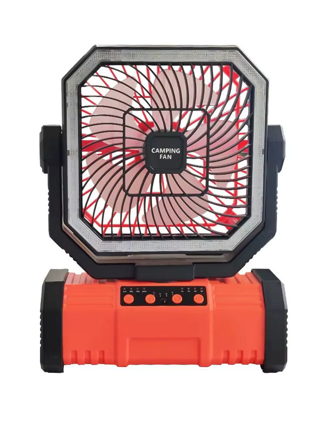 JIHUAN Tragbarer Akku-Ventilator mit 20000mAh, LED-Licht und Haken, Grün - Bild 5