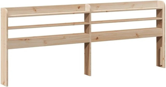 vidaXL Kopfteil mit integrierten Ablagen aus Massivholz Kiefer in rustikalem Design, Breite: 180 cm - Bild 1