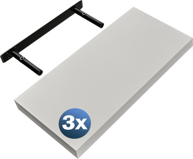 CASARIA 3er-Set Schweberegal Weiß aus MDF mit Halterung, Breite: 50 cm - Bild 1