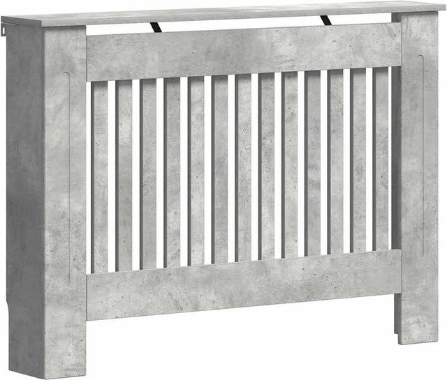 vidaXL Heizkörperabdeckung aus Holzwerkstoff in Betongrau mit vertikalem Latten-Design, B/T/H: 112 x 19 x 81,5 cm - Bild 1