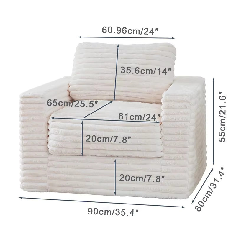 Modernes Polstersofa mit getufteter Rückenlehne und Stoffbezug für dein Wohnzimmer in Grau, Beige oder Weiß - Bild 1