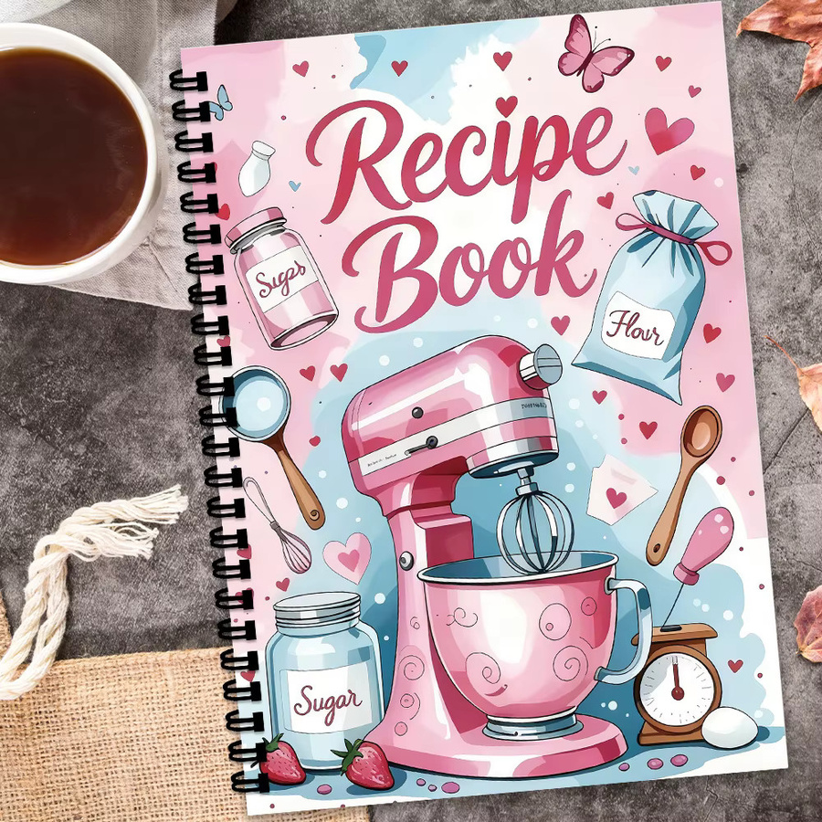 Rezeptnotizbuch mit Spiralbindung und Backthema, Softcover, Linierte Seiten, Mehrfarbig - Bild 2