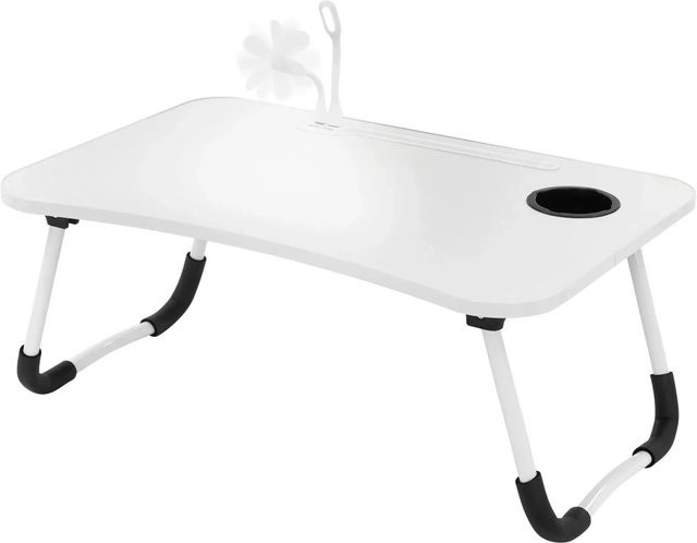 ML-Design Klappbarer Laptoptisch mit USB-Ports und Lampe in Weiß, B/T: 60 x 40 cm - Bild 2