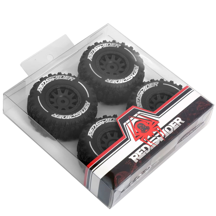 RS RC Short Course Truck Reifen und Räder, 4-teiliges Set, 1:18, Gummi, Schwarz - Bild 5