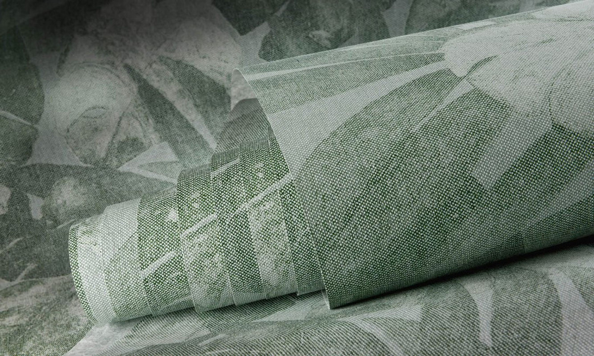 Flamant Tapete Expedition Murano in Grün mit botanischem Floral-Design aus Vlies und Textil - Bild 3