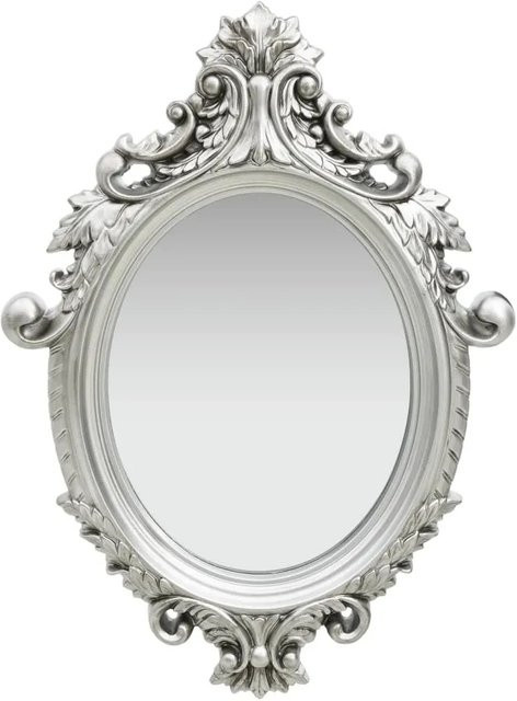vidaXL Wandspiegel im Barock-Stil in Silber, Oval, B: 56 cm, H: 76 cm - Bild 1