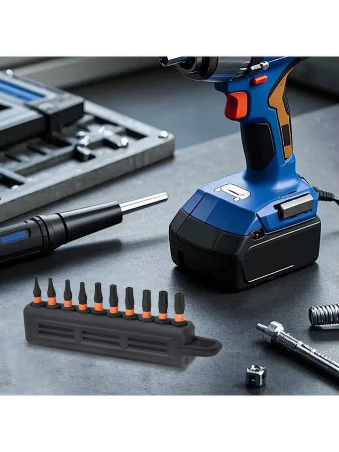 APWIKOGER Schraubendreher-Bithalter mit Karabiner und Aufbewahrungsorganisator aus Kunststoff in Orange - Bild 3