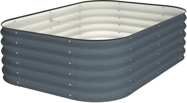 VidaAtHome.de ALVARE Gartenbeet aus Metall in Graphitgrau und Silber, B/T/H: 108 x 155 x 43 cm - Bild 1