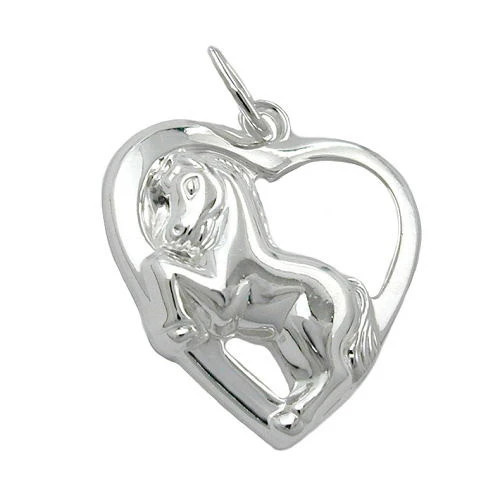 SIGO Anhänger Herz mit Pferd, 925 Silber, Unisex - Bild 1