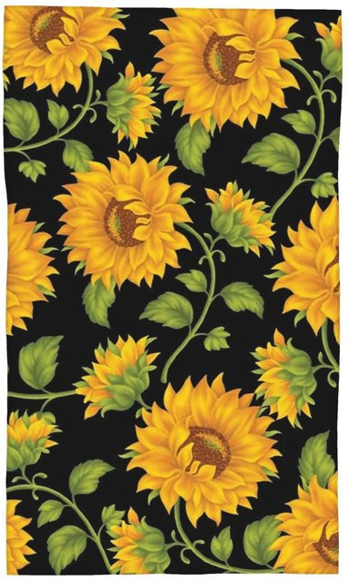Ka Chen Muxi Gesichtstuch Sonnenblume Weiß, Saugfähig und Schnelltrocknend, B: 40 cm, H: 60 cm - Bild 1
