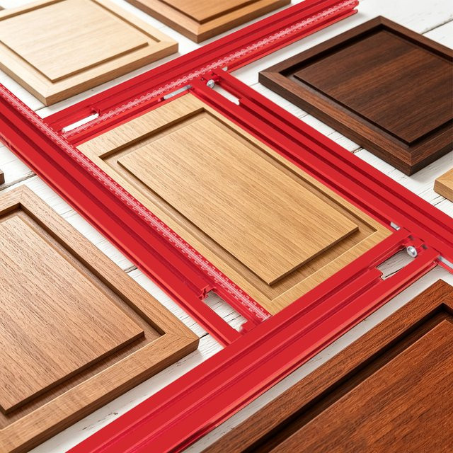 JIGHOLE Präzisions-Fräser-Führungsschiene aus Aluminiumlegierung in Rot mit verstellbarer T-Nut für Holzbearbeitung, Trimmen und Schlitzen - Bild 1