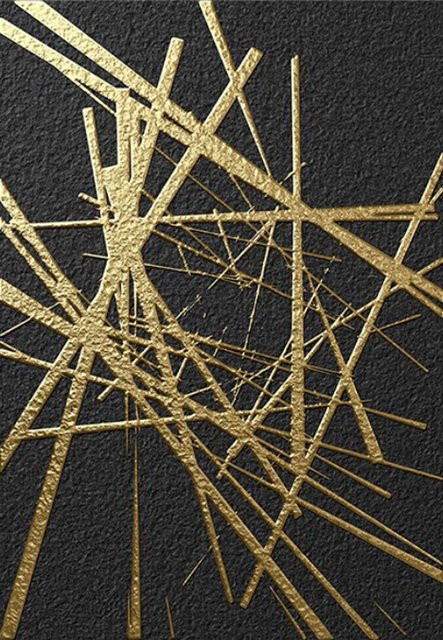 TPFLiving Poster Leinwand Abstrakte Strukturen Modell A in Gold, Breite: 60 cm, Höhe: 90 cm - Bild 1