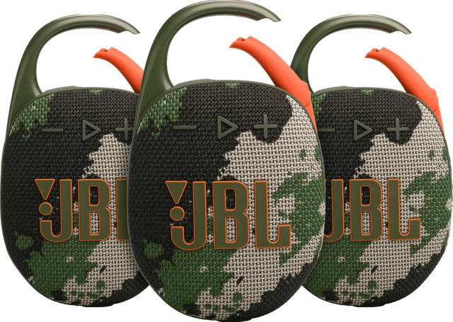 JBL Clip 5 Squad 3er-Pack Bluetooth Lautsprecher in Multicolour mit IP67 Schutz - Bild 1