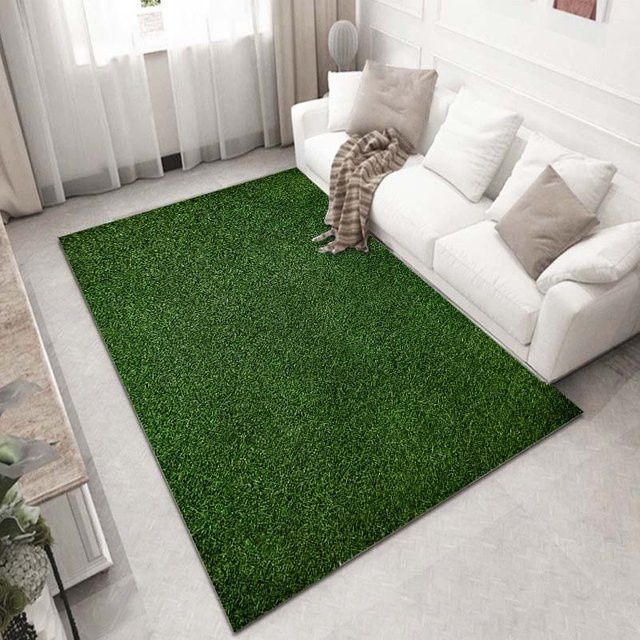 UQIDEHOME Fußballfeld Teppich in Grün für Kinderzimmer und Wohnzimmer, B/B: 80 x 120 cm - Bild 1