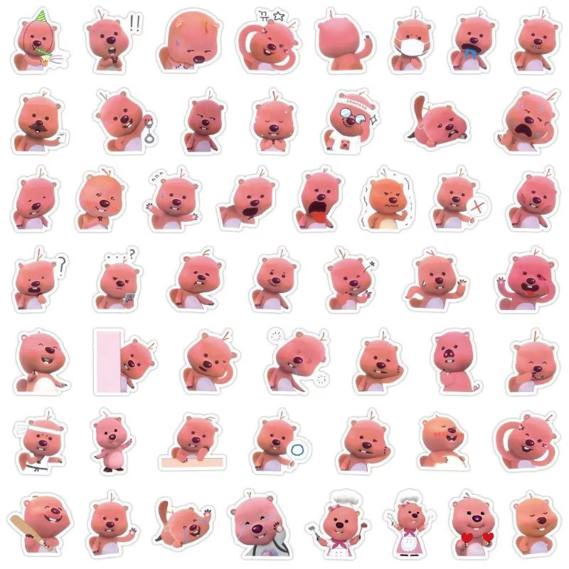 Loopy Stickers Niedliche Cartoon Little Ruby Emoji-Aufkleber in Multicolour für Handyhüllen, Wasserbecher und Notizbücher, Wasserdicht - Bild 3