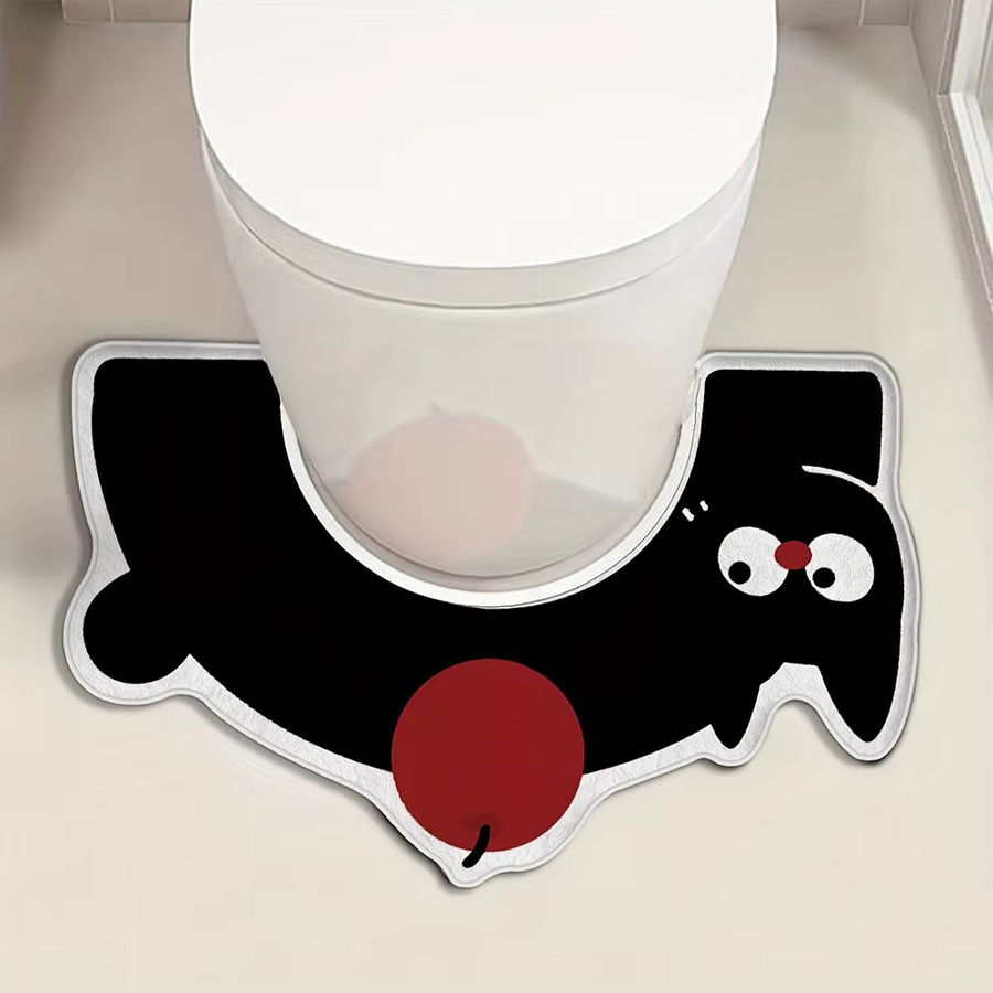 VIKAMA Kieselgur Badezimmer-Bodenmatte in Surround-Form, saugfähige und rutschfeste WC-Bodenteppich zur Badezimmer-Dekoration - Bild 3