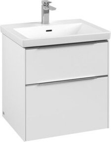 V&B Waschtischunterschrank Subway 3.0 in Weiß mit glänzender Aluminiumoberfläche, B/T/H: 57,2 x 47,8 x 57,6 cm - Bild 1