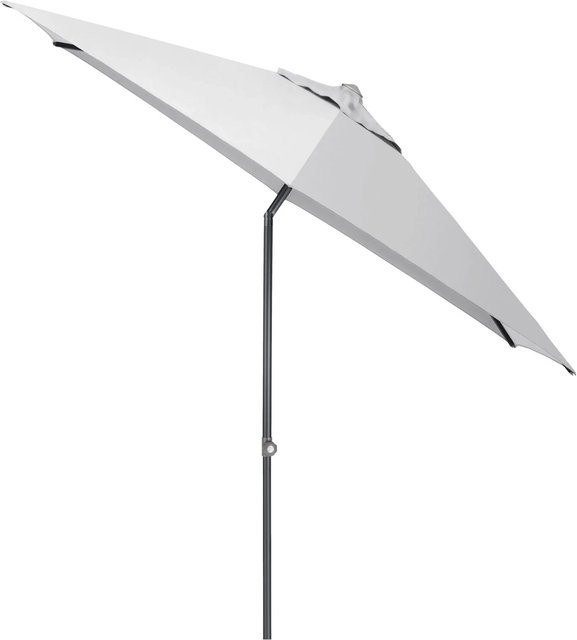 Kettler Marktschirm EASY PUSH mit UPF 50+ UV-Schutz, hellgrau mit anthrazitfarbenem Aluminiumgestell, Durchmesser: 230 cm, Höhe: 250 cm - Bild 1