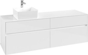 Villeroy & Boch Waschtischunterschrank Collaro in Glossy White mit internen Schubladen, Wandmontage, B/T/H: 160 x 54,8 x 50 cm - Bild 1