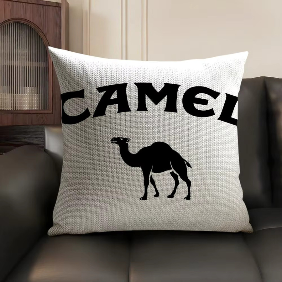 C-Camel Kissenbezug aus Bio-Leinen in Weiß mit grafischem Tiermotiv, quadratisch, 30 x 30 cm - Bild 3