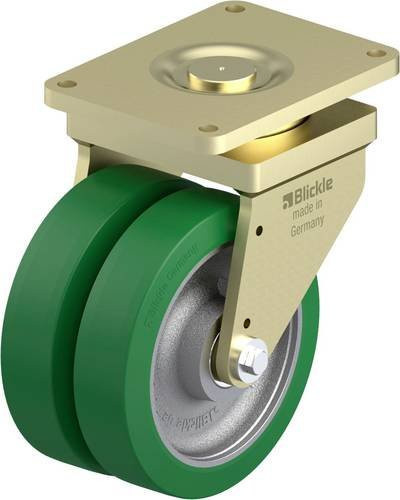 Blickle LSD-GST 404K-42 Schwerlast-Doppel-Lenkrolle in Silber mit 400 mm Rad-Durchmesser und 6000 kg Tragfähigkeit - Bild 1