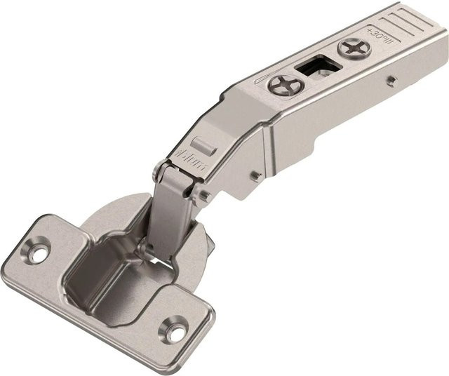 Blum Clip Top Winkelscharnier 30 Grad III mit maximalem Aufschlagwinkel ohne Feder, vernickelt, Silber - Bild 1