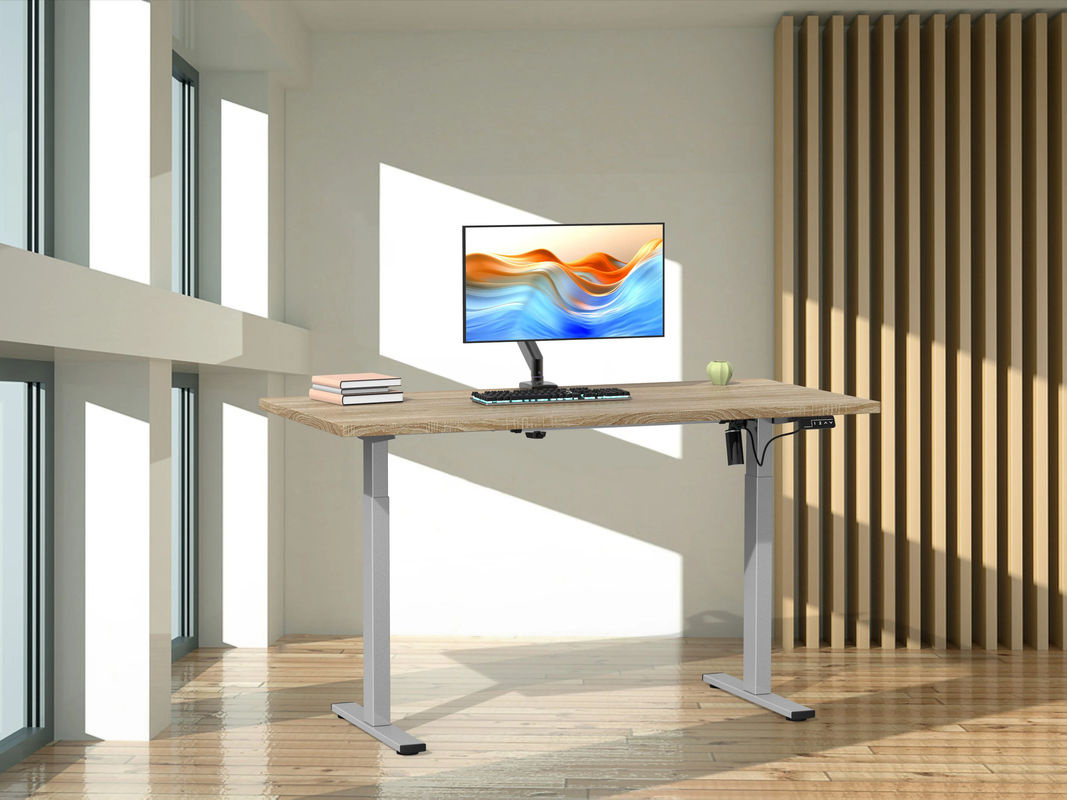 VCM Elektrisch Höhenverstellbarer Schreibtisch Lona, Sitz-Steh-Schreibtisch für Büro und Homeoffice, Farbe: Silber, B/T: 140 x 50 cm, Höhe: 71–120 cm - Bild 3