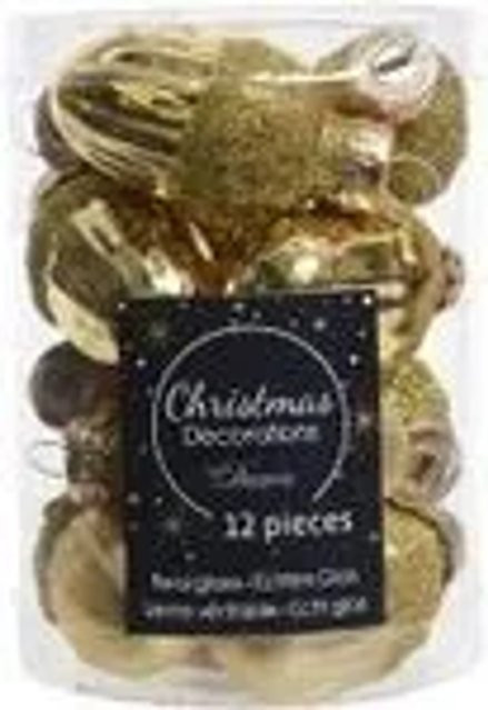 Kaemingk Christbaumschmuck Eichel aus Glas in Hellgold, 12 Stück - Bild 1