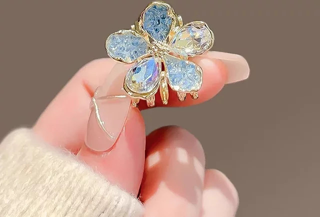 HIYAYZ Haarklammer, blaue Kristallblume, Damen - Bild 1