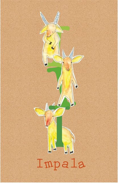 Komar Wandbild ABC Animal I Paper Poster Multicolor Breite: 50 cm, Höhe: 70 cm - Bild 1