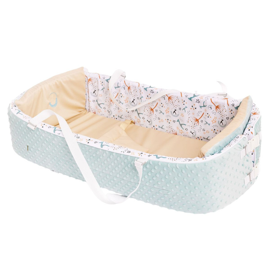 QuarttoLino 4 in 1 Babynest für Hochstuhl ab Geburt, Blau Weiß - Bild 1