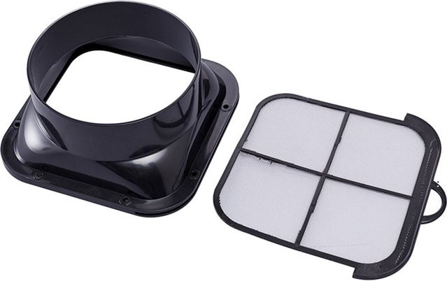 LEENKEA Wandflansch-Verbinder mit Filter für Luftkanalanschlüsse, Schwarz, Durchmesser: 150 mm - Bild 1