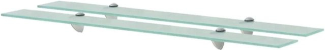 vidaXL Schweberegale aus gehärtetem Sicherheitsglas, 2er Set, transparent, B: 90 cm, T: 20 cm, H: 0,8 cm - Bild 1
