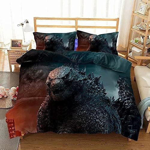 Bettwäsche-Set Monster G-Godzilla vs. King Kong mit Bettbezug und Kissenbezügen, Mehrfarbig, B/H: 140 x 210 cm - Bild 1