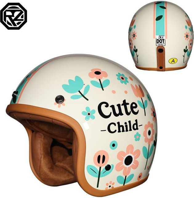 Kinderhelm für Mädchen und Jungen als Halbschalenhelm für Elektro-Batterieautos und Motorräder in Blau, Weiß und Multicolour - Bild 1