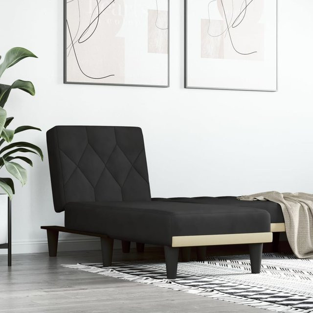 vidaXL Chaiselongue Modell 8 in Schwarz mit Samtbezug, B/T/H: 140 x 70 x 110 cm - Bild 2